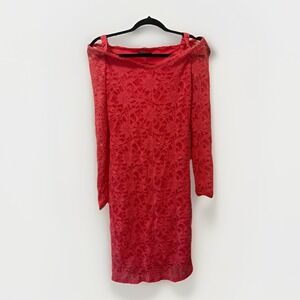 NWT Marina Size 6 Coral Lace Dress Allover‎ Lace $129
